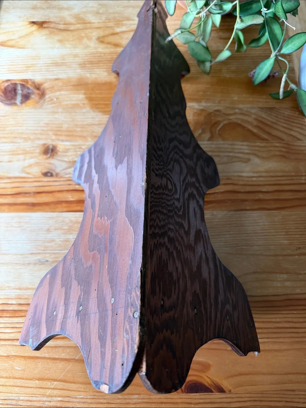 Vintage Handcrafted Wooden Corner Wall Shelf